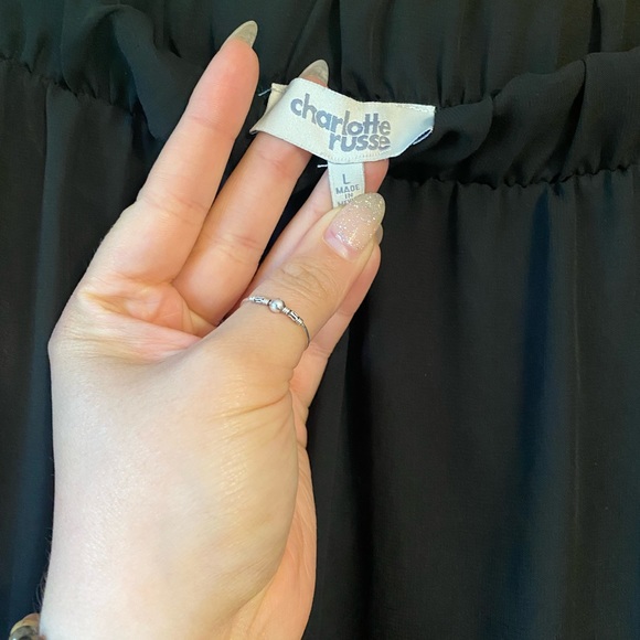 Charlotte Russe maxi skirt slit sheer panel size L - Picture 4 of 4